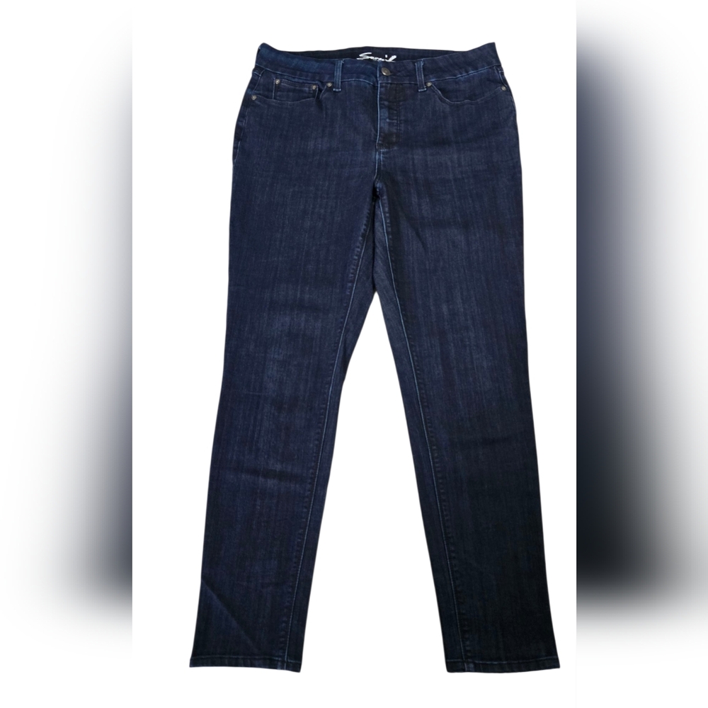 Seven7 Dark Blue Straight Leg Women's Jeans